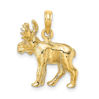 Load image into Gallery viewer, 14K 3-D Textured Moose Charm
