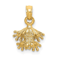 Load image into Gallery viewer, 14K 3-D Textured Mini Frog Facing Down Charm
