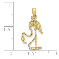 Load image into Gallery viewer, 14K 3-D Textured Flamingo Charm

