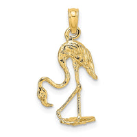 Load image into Gallery viewer, 14K 3-D Textured Flamingo Charm
