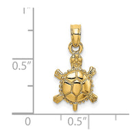 Load image into Gallery viewer, 14K 3-D Polished Land Turtle Charm
