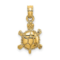 Load image into Gallery viewer, 14K 3-D Polished Land Turtle Charm
