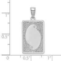 Load image into Gallery viewer, 14K White Gold Rectangular Engraved Charm
