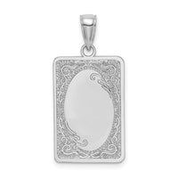 Load image into Gallery viewer, 14K White Gold Rectangular Engraved Charm
