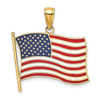 Load image into Gallery viewer, 14K w/ Enamel American Flag Charm

