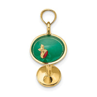 Load image into Gallery viewer, 14K 3-D Green Enamel  Martini w/Cherry Charm

