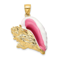 Load image into Gallery viewer, 14K 3-D Enamel Large Conch Shell Charm
