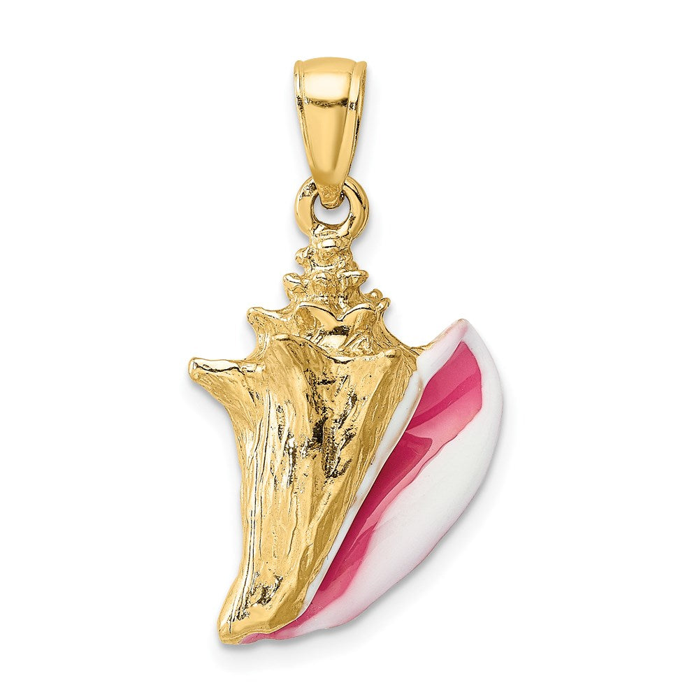 14K 3-D Enamel Conch Shell Charm