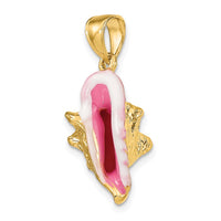 Load image into Gallery viewer, 14K 3-D Enamel Conch Shell Charm
