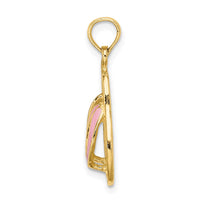 Load image into Gallery viewer, 14k  3D W/ Pink Enamel Double Flip-Flop Charm
