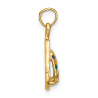 Load image into Gallery viewer, 14k  3D W/ Multi-Color Enamel Double Flip-Flop Charm
