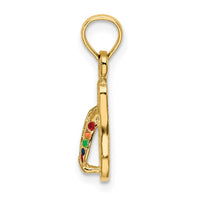 Load image into Gallery viewer, 14k  3D W/ Multi-Color Enamel Single Flip-Flop Charm
