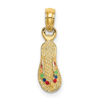 Load image into Gallery viewer, 14k  3D W/ Multi-Color Enamel Single Flip-Flop Charm
