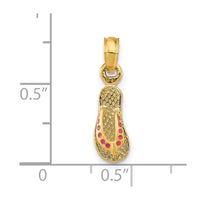 Load image into Gallery viewer, 14k  3D W/ Pink Enamel Single Flip-Flop Charm
