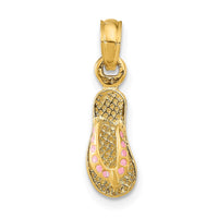 Load image into Gallery viewer, 14k  3D W/ Pink Enamel Single Flip-Flop Charm

