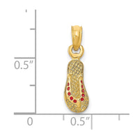 Load image into Gallery viewer, 14k  3D W/ Red Enamel Single Flip-Flop Charm

