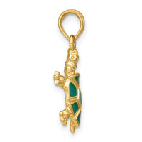 Load image into Gallery viewer, 14K wtih Green Enamel Land Turtle Charm
