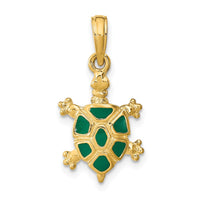 Load image into Gallery viewer, 14K wtih Green Enamel Land Turtle Charm
