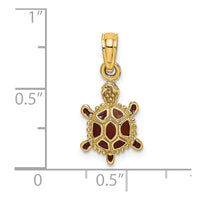 Load image into Gallery viewer, 14K  3D Brown Enamel Tortoise Charm
