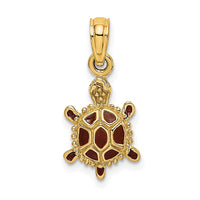 Load image into Gallery viewer, 14K  3D Brown Enamel Tortoise Charm
