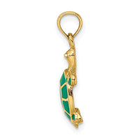 Load image into Gallery viewer, 14K Green Enamel Tortoise Charm
