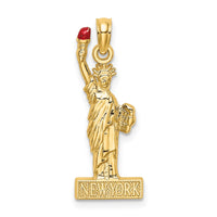Load image into Gallery viewer, 14K w/ Enamel Flame Statue Of Liberty NEW YORK Charm
