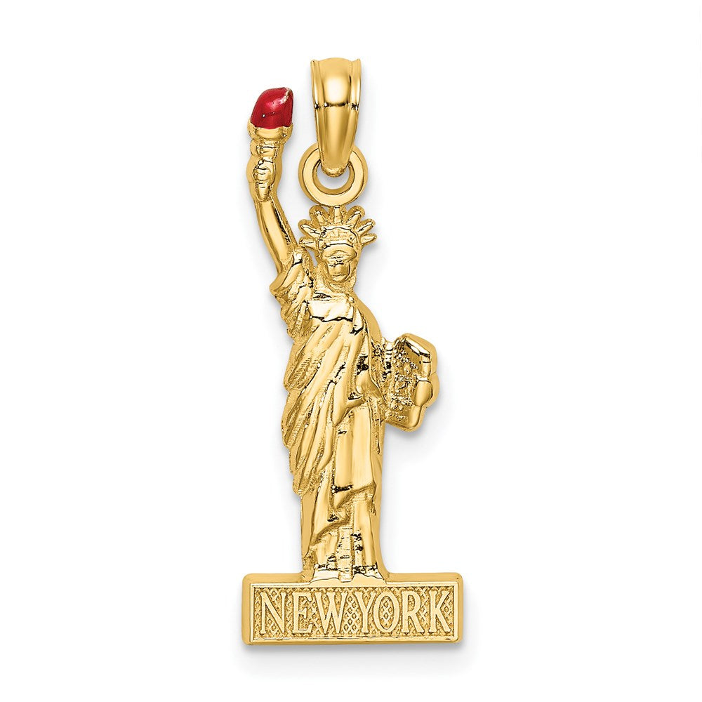 14K w/ Enamel Flame Statue Of Liberty NEW YORK Charm