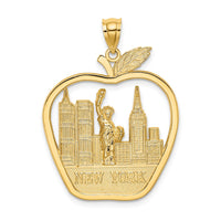Load image into Gallery viewer, 14K NEW YORK Apple w/New York Skyline and Statue of Liberty Charm
