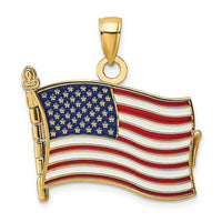 Load image into Gallery viewer, 14K w/ Enamel 3-D Pledge Of Allegiance Flag Book Charm
