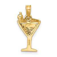 Load image into Gallery viewer, 14K Pink Enameled Cosmo Martini w/Olive Charm
