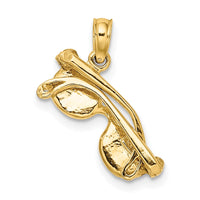 Load image into Gallery viewer, 14K 3D Yellow Enameled Sunglasses Moveable Charm
