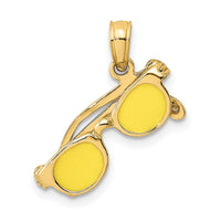Load image into Gallery viewer, 14K 3D Yellow Enameled Sunglasses Moveable Charm
