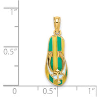 Load image into Gallery viewer, 14K 3D Enamel Anchor On Stripe Flip-Flop Charm
