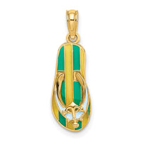 Load image into Gallery viewer, 14K 3D Enamel Anchor On Stripe Flip-Flop Charm
