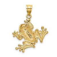 Load image into Gallery viewer, 14K Green Enameled 2-D Frog Charm
