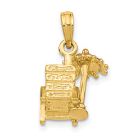 Load image into Gallery viewer, 14K 3-D Pink Enamel Beach Chair and Umbrella Charm
