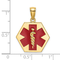 Load image into Gallery viewer, 14K Enameled Textured Back Caduceus Medical Disc
