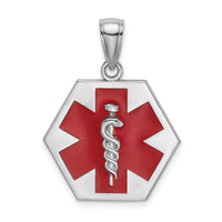 Load image into Gallery viewer, 14K White Gold Enameled Textured Back Caduceus Medical Disc
