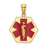 Load image into Gallery viewer, 14K Enameled Textured Back Caduceus Medical Disc
