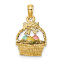Load image into Gallery viewer, 14K 3-D Enameled Easter Basket w/Bow and Eggs Charm
