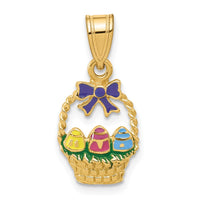 Load image into Gallery viewer, 14K Enameled Easter Basket w/ Bow and Eggs Charm
