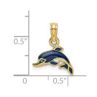 Load image into Gallery viewer, 14K Blue Enamel Dolphin Charm
