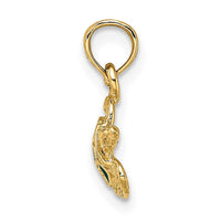 Load image into Gallery viewer, 14K Textured and Enameled Sea Turtle Charm
