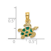 Load image into Gallery viewer, 14K Textured and Enameled Sea Turtle Charm
