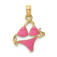 Load image into Gallery viewer, 14K Pink Enameled Bikini Bathing Suit Charm
