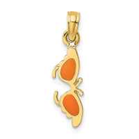 Load image into Gallery viewer, 14K Orange Enameled Butterfly Sunglasses Charm
