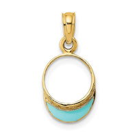 Load image into Gallery viewer, 14K Aqua Enameled Beach Sun Visor Charm
