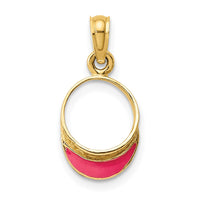 Load image into Gallery viewer, 14K Fuschia Enameled Beach Sun Visor Charm
