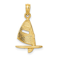 Load image into Gallery viewer, 14K Pink Enameled Windsail Surf Board Charm
