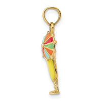 Load image into Gallery viewer, 14K Yellow Enamel Drink w/Multi-Colored Umbrella Charm
